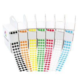 ChromaLabel 0.25 inch Standard Color-Code Dot Label Kit, 7 Assorted Colors, 1,000/Dispenser Box