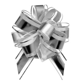 sxvblly 6 PCS Large Pull Bows 6 Inch Silver Bows for Gift Wrapping Wedding Basket Decorated Birthday Party Christmas Gift Boxes Flower Decorations