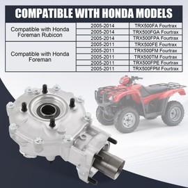 RALBDX Rear Differential Assembly Compatible With Honda Foreman Rubicon 500 TRX 500 TRX500 2005-2014 Rear End Gear Differential # 41300-HP0-B80 41300-HP0-A00