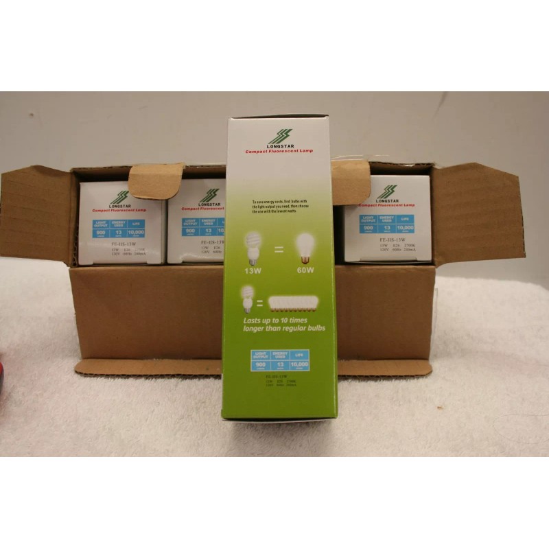 Longstar 13W Spiral Bulb Warm White Compact Fluorescent Lamp Box