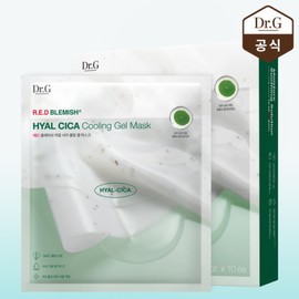 Dr.G 닥터지 레드 블레미쉬 히알 시카 쿨링 겔 마스크 10매 세트 Dr.G Red Blemish Hyal Cica Cooling Gel Mask Set of 10 Sheets