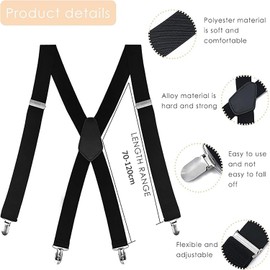 Tirantes para Hombre en X, Sujetador Unisex Ajustable, Accesorios para Fijar Camisa, Tirantes para Bodas, Trabajo, Regalo para Caballero