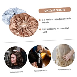 FOMIYES 2pcs Women's Satin Bonnet Sleep Hat Soft Elastic Turban for Hair Protection