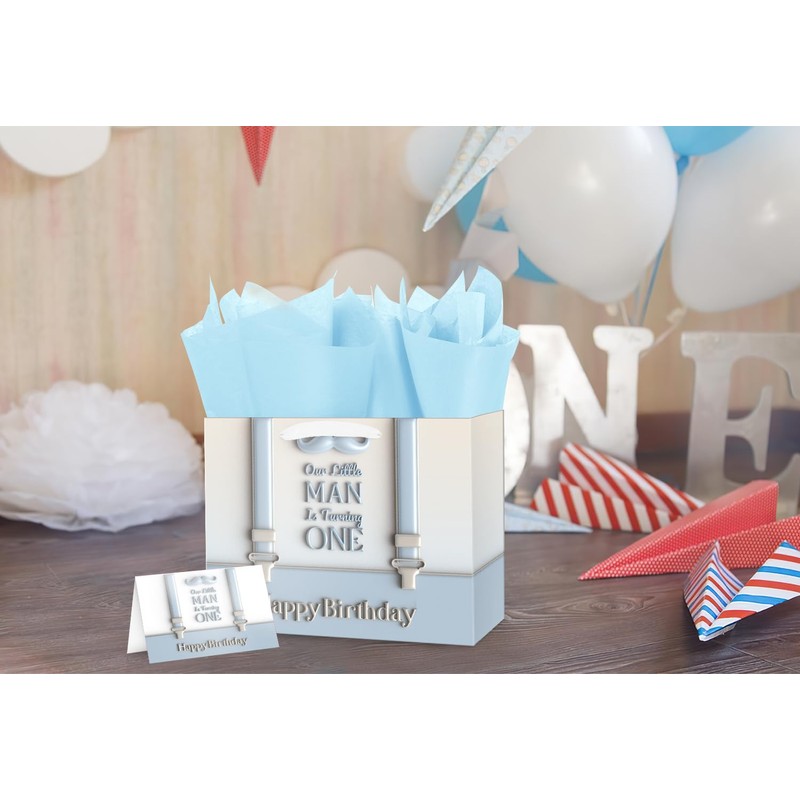 Linelglobal 1st Birthday Gift Bag with Wrapping Tissue for Baby