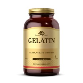 SOLGAR Solgar Gelatin 1680 mg, 250 Capsules - Natural Gelatin - Supports Bone, Joint & Skin Health - Gluten Free, Dairy Free - 83 Servings, Unflavored, Standard Packaging