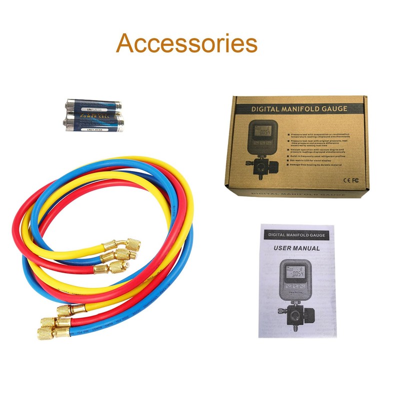 Vanlison Portable Digital HVAC Manifold Gauge Set Refrigerant Gauge Diagnostic