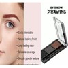 Eyebrow Drawing Palette 3 Shades With 1 Brush, Waterproof Non-Transfer
