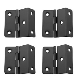JCBIZ 4PCS Black Five-Hole Folding Hinge Shutter Hinge for Chest, Cabinet, Furniture