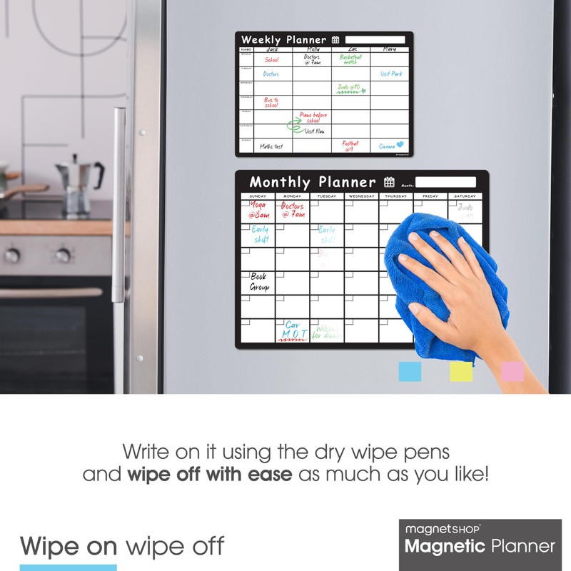 TMS Magnetic Whiteboard Planner Set | A4 Weekly & A3