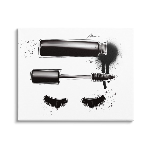 Stupell Industries Glam Mascara Lashes Makeup Canvas Wall Art, Design