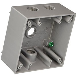 BELL 5335-0 Two Gang Four 1/2-Inch Threaded Outlets Weatherproof Box