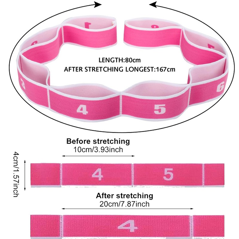 1 pcs Stretching Strap with Loops, Abeillo Elastic Yoga Straps