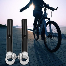 Agatige 1 Pair Bicycle Handle Bar End, Bike Handlebar End Aluminum Alloy Bicycle Handlebar Grip End Bar End with Stopper, Cycling Replacement Accessory for 22.2mm Handlebar Replacement, Black