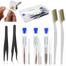 33 Pcs 3D Printer Nozzle Cleaning Needles Kit,3D Printer Needle Accessories,with Storage Box, Cleaning Copper Wire Toothbrushes, Tweezers（0.15/0.25/0.35/0.4/0.5/0.6/0.8）