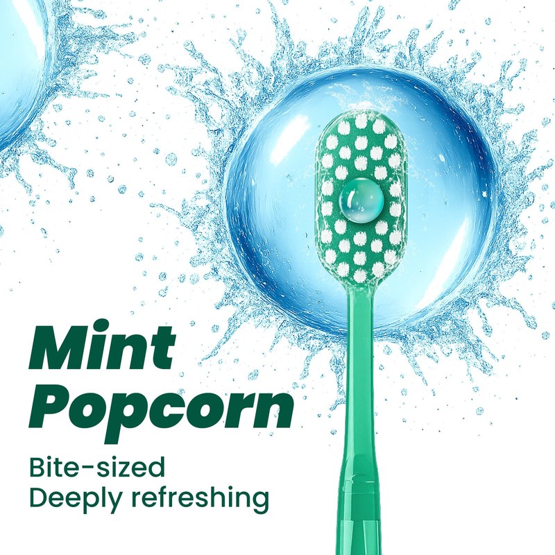 COCOBURI 25 Packs Mini Disposable Toothbrush with Toothpaste&Toothpick,Mint
