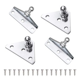 10 mm Gas Lift Ball Bolt Holder for Gas Pressure Damper Shock Absorber Spring Support Silver 4 Pieces with 16 Screws