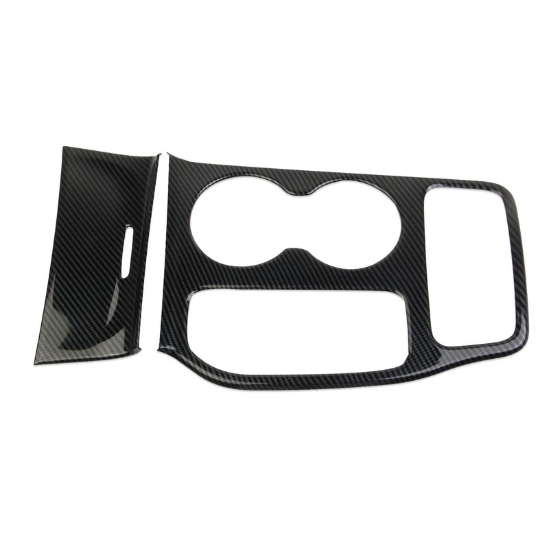 crosselec Carbon Fiber Center Console Gear Shift Panel Cup Holder