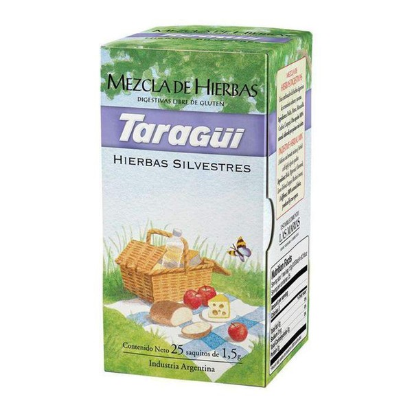 Taragüi Herbal Mix Tea Bags Natural Digestive Herbs Ideal for After Meals, 25 tea bags