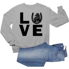 Go All Out XX-Large Oxford Mens Love Horses Horse Lover Equestrian Sweatshirt Crewneck