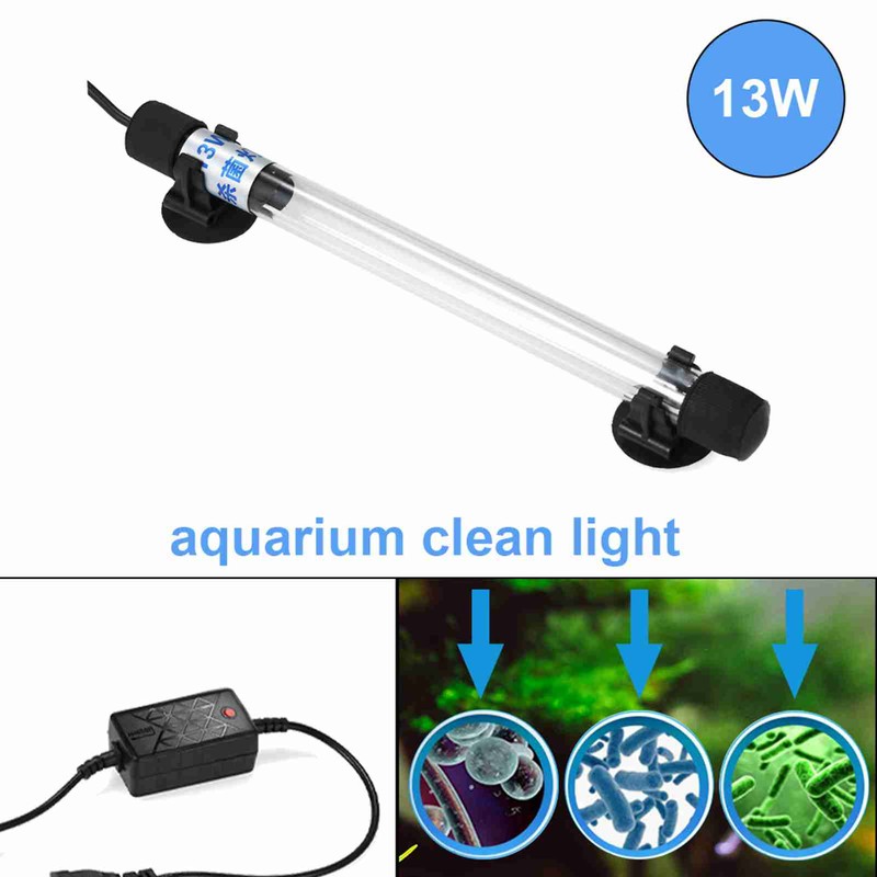 13W UV Light Sterilization Lamp Submersible Ultraviolet Sterilizer Water Disinfection