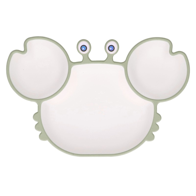 Crab Suction Plate with Suction Cup Base Silicone Divided Plate