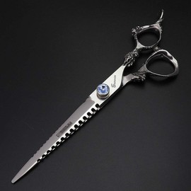7/8/9 Inch Shuanglong Head Design Hair Studio Professional Hair Stylist Cut Hair High-End Household Haircut Scissors Japan Imported 440C Stainless Steel Scissors (7-Inch 2-Piece Set-A)