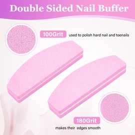 20 Stück Nagelfeilen, Schwamm mit Körnung 100/180 Nagelfeilen für Nagelfeilen, doppelseitige Nagelfeilen, die gewaschen und wiederverwendet werden können, Manikürewerkzeuge (A)
