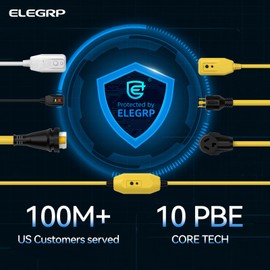 ELEGRP 50 Amp Generator RV Cord 15 FT and Power Inlet Box, Pre-Drilled Generator Inlet Box, NEMA 14-50P to NEMA SS2-50R 6/3+8/1 Gauge STW Generator Cord Waterproof Combo Kit, UL Standard Compliant