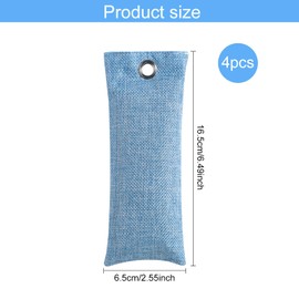Natural Shoe Odor Eliminator, 4 Pieces Bamboo Charcoal Air Purifying Bags,Charcoals Shoe Deodorizer,Bamboo Charcoal Bags,Sneaker Deodorizer And Moisture Absorbers For Gym Bag, Car 75g x 4 (Blue)