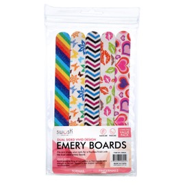 Swosh Double Sided Assorted Designs Emery Boards Nail File (Pack of 5)
