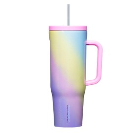 Corkcicle Cruiser Insulated Tumbler with Handle and Straw, Rainbow Unicorn, 40 oz – Reusable Water Bottle Keeps Beverages Cold for 20 Hrs, Hot for 9Hrs