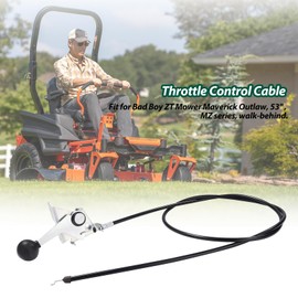 Throttle Control Cable Compatible/Replacement 055-8020-00, 055802000, 53" Lawn Mower Throttle Cable Replacement for Bad Boy ZT Elite Mowers Throttle ZT,Replacement for Mower Maverick Outlaw