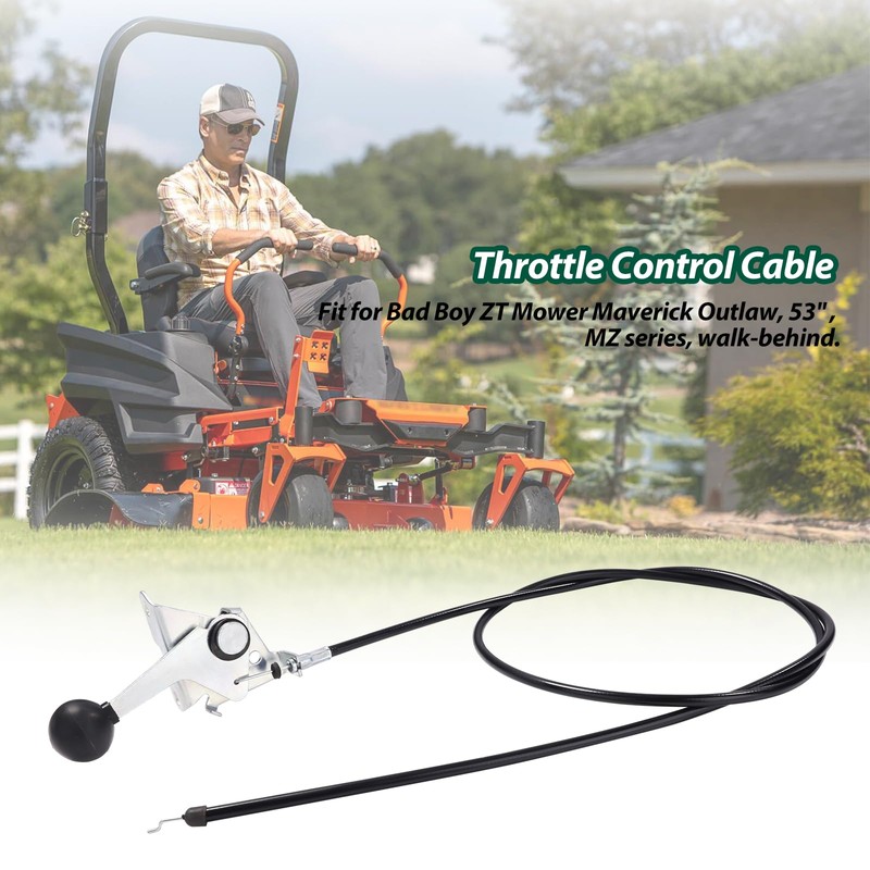 Throttle Control Cable Compatible/Replacement 055-8020-00, 055802000, 53" Lawn Mower Throttle