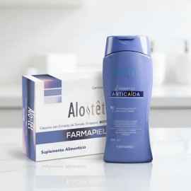 Kit Alostet: Shampoo Anticaída Acelerador Crecimiento Cabello + Suplemento Biotina 30 Caps Tratamiento Fortalecedor