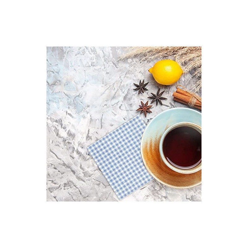 20 Napkins Checked Black Checked Vichy Timeless