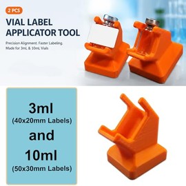 2 herramientas aplicadoras de etiquetas de viales para 0.1 fl oz (etiquetas de 1.575 x 0.787 in) y etiquetas de 0.3 fl oz (etiquetas de 1.969 x 1.181 