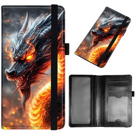 GYSYZJDH Checkbook Cover for Men & Women, Slim PU Leather Checkbook Holder Wallet with RFID Blocking, Stylish and Durable, Fiery Dragon