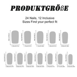 Nägel Zum Aufkleben 2 Set, 48 Stück Press on Nails, Weinrot Und Rosé-Weiß Künstliche Fingernägel, Full Cover Doonails Press on Nägel Für Frauen, Fake Nails Für Partys Hochzeit Dates