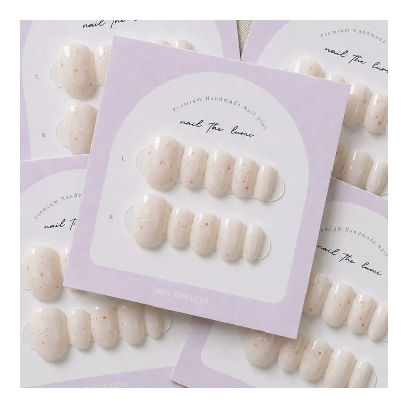 Peach Milk Handmade Nail Tips - Short Oval / 복숭아