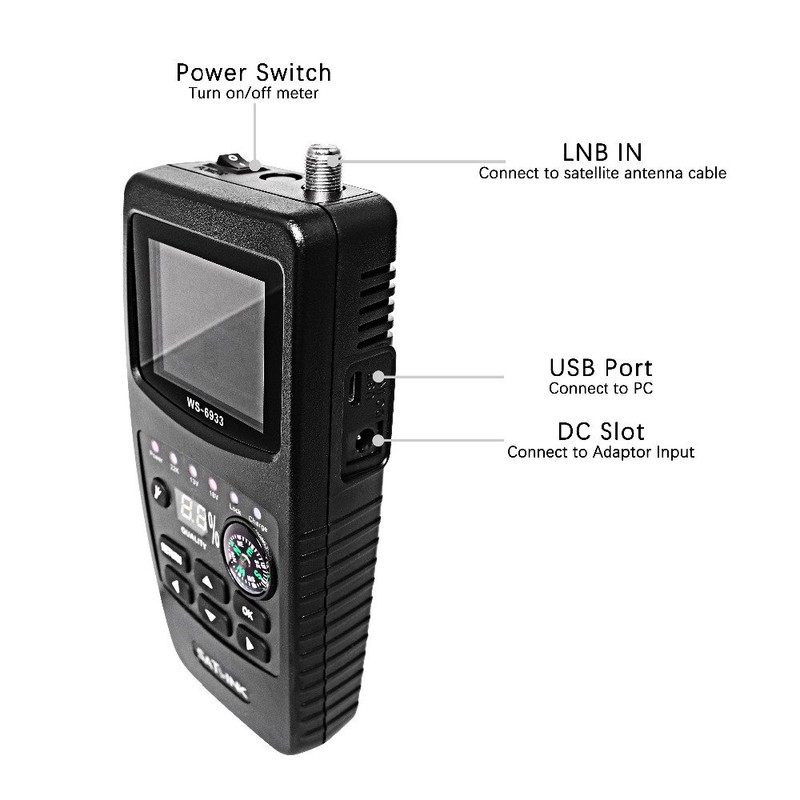 SATLINK Satellite Finder Meter DVB-S2/S HD Digital Satellite Receiver FTA