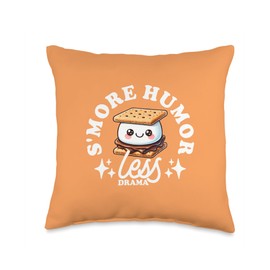 Cute Smore Kawaii Sweet Sayings For S'mores Cookie Lover Throw Pillow