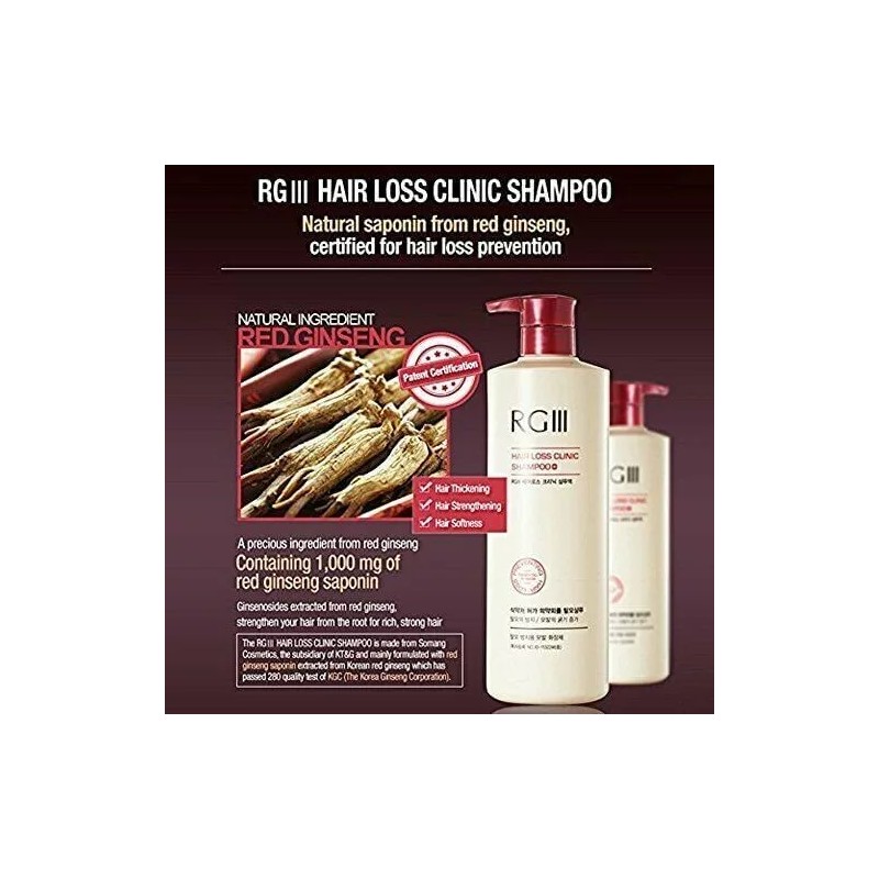 COSMOCOS 2 Bottles RGIII RG3 Hair Loss Clinic Shampoo Purified
