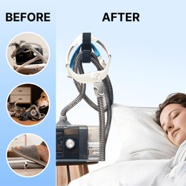 1STEPCARE CPAP Hose Holder,CPAP Hook with Anti-Unhook Feature,Organizer Use CPAP Tube and Mask to Help You Sleep Better,Hose Hanger for CPAP Accessories Supplies (1-Black)