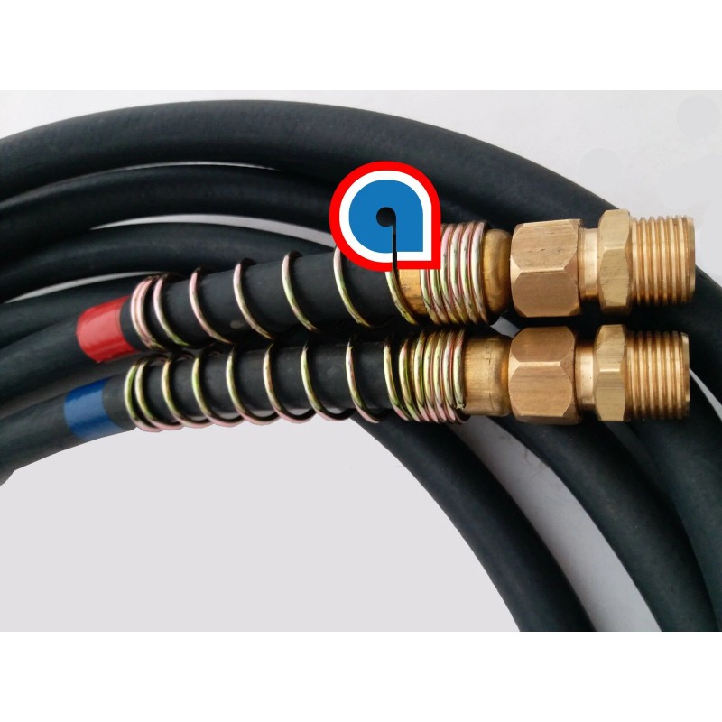 RW Rubber Air Line Set 12' w/Red & Blue handles
