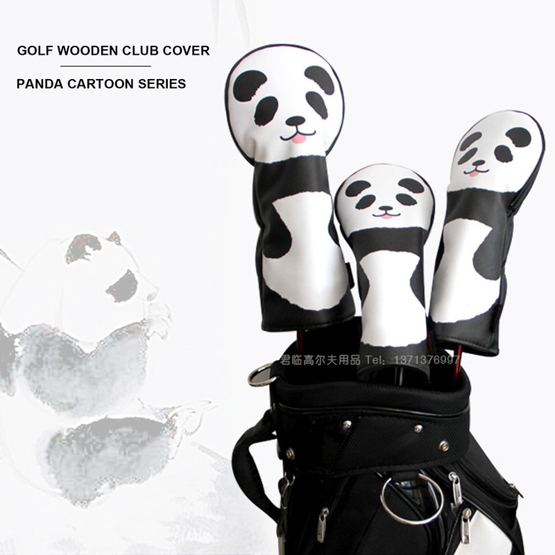 PU Leather Golf Wood Head Covers Waterproof Cartoon Cute Thicken