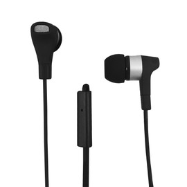 Zenith PM1001SEB Stereo Earbuds with Microphone, Black