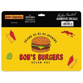 Bob's Burgers Adhesive Vinyl Decals - Funny Set of Bob's Burgers Stickers for Car or Truck