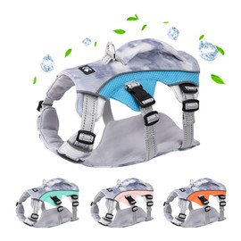 Adjustable Dog Cooling Vest, Dog Harness Cooler Jacket, Evaporative Cooling Vest for for Summer Hot Weather Outdoor (Blue-M)