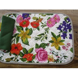I pay little New!!! American Quilted Placemat with Floral Patterned Napkin Made in Italy!!!!!