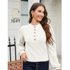 GoyRrbay Womens V Neck Sweaters Long Sleeve Button Knit Pullover